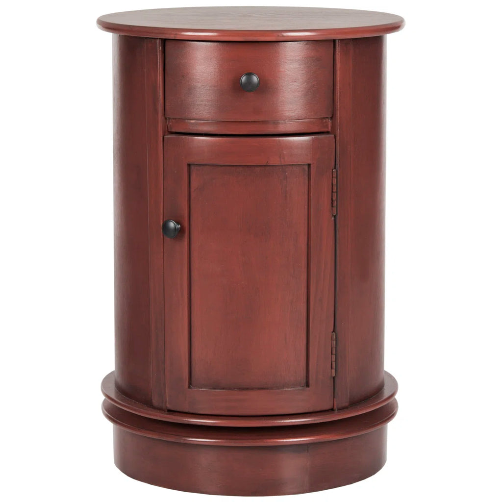 Regan Solid Wood Swivel Drum End Table with Storage