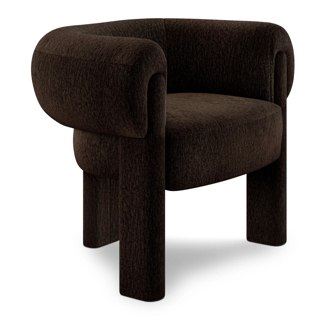 Farci 33.5" Velvet Lounge Chair - Melange Espresso