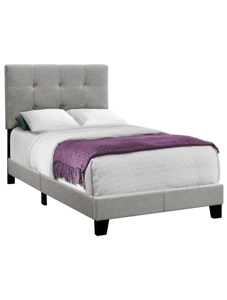 Twin Upholstered Grey Bed
