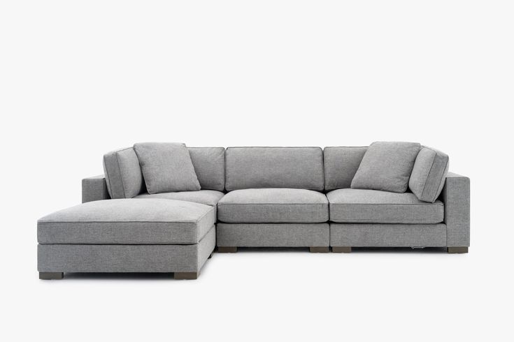 COASTAL 3-Piece Modular Sofa + Ottoman (Grey)