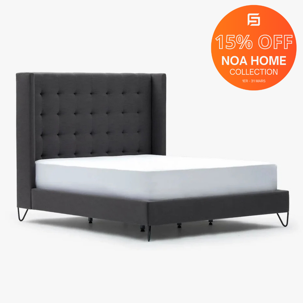 Venice King Bed Charcoal