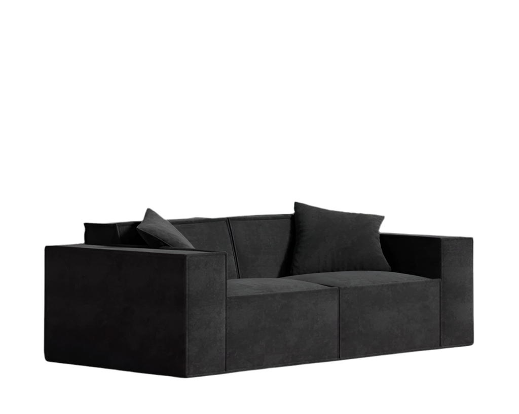 Forma - Canapé Loveseat avec ottoman - Noir