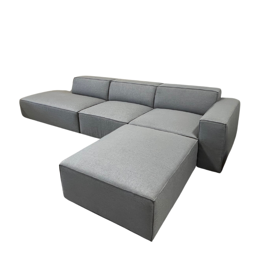 PACIFIC - Canapé Modulaire avec Chaise Longue à Gauche - Gris