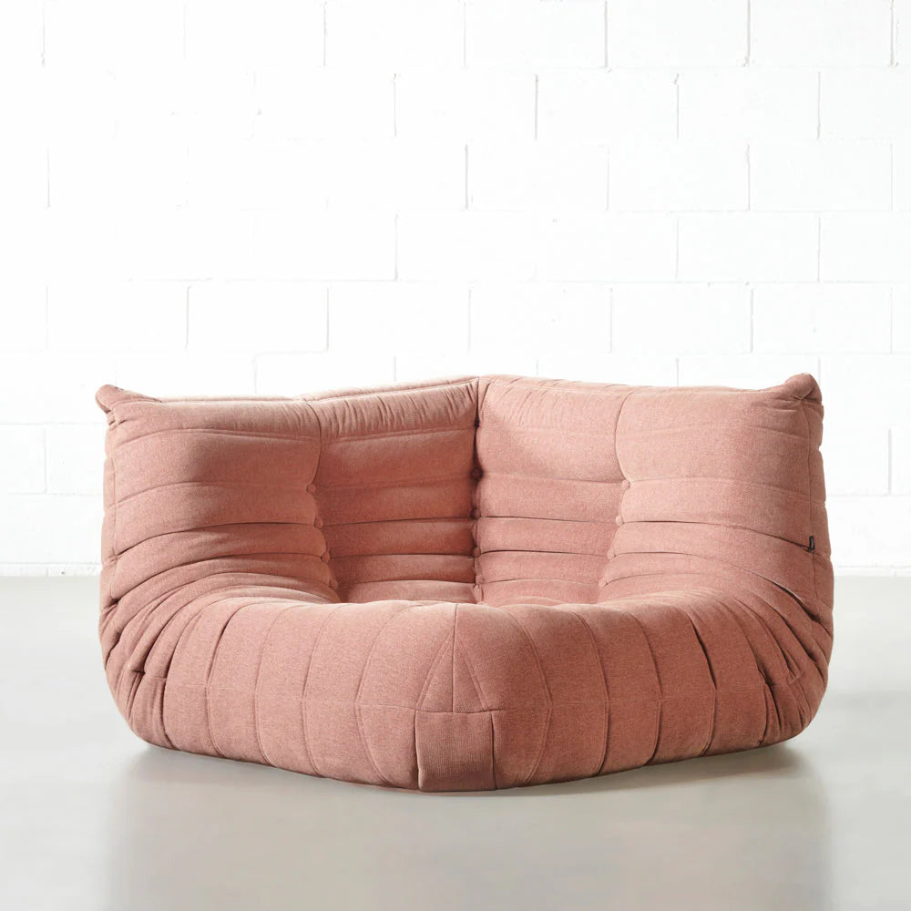 Kabine - Pink Fabric Corner Chair Module