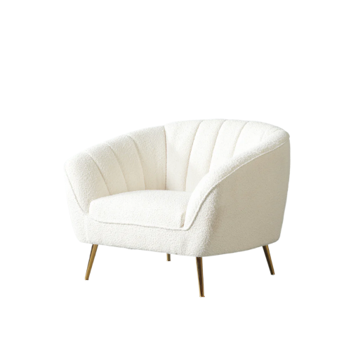 AUDREY - Chaise en tissu crème