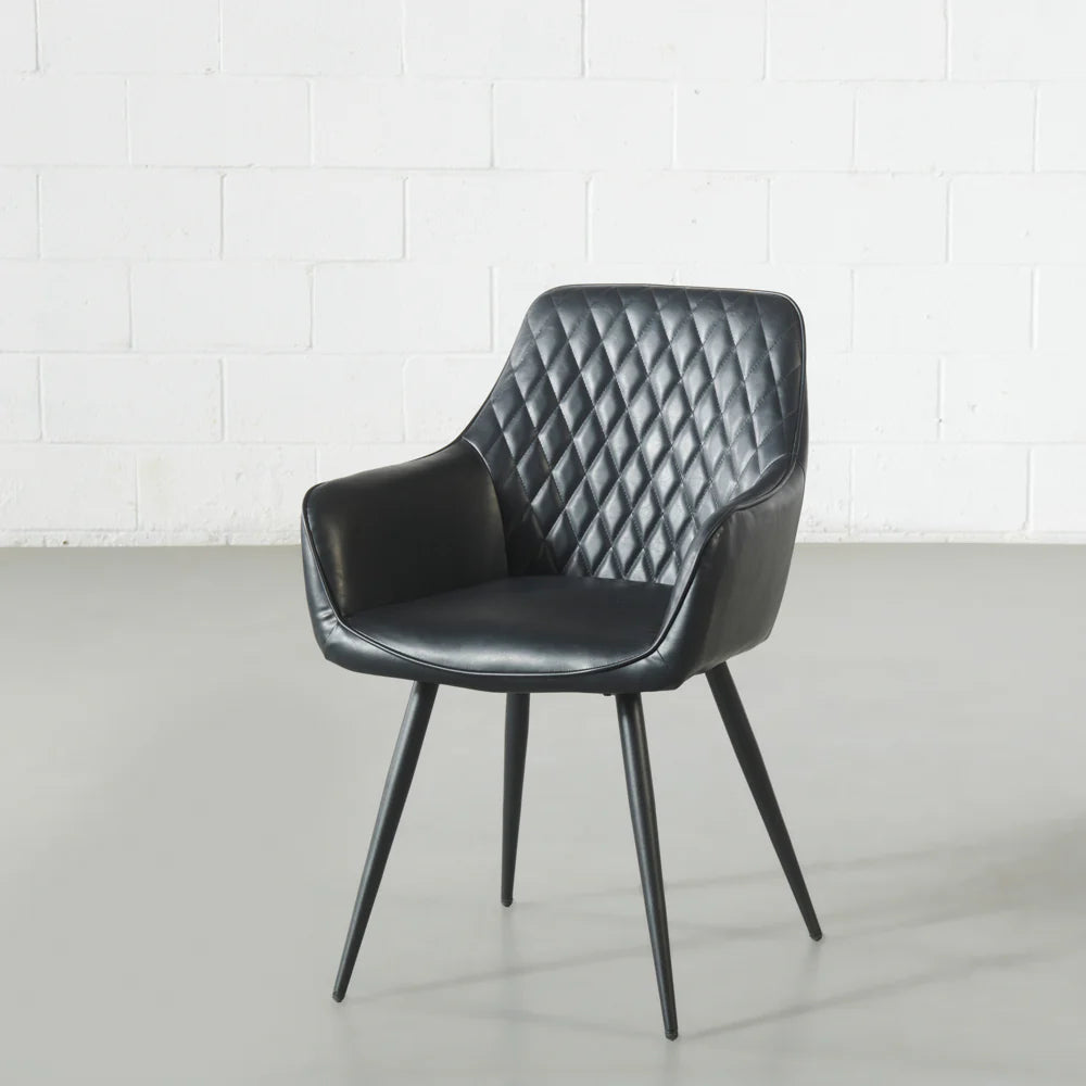 HARLEM - Fauteuil en Similicuir Noir