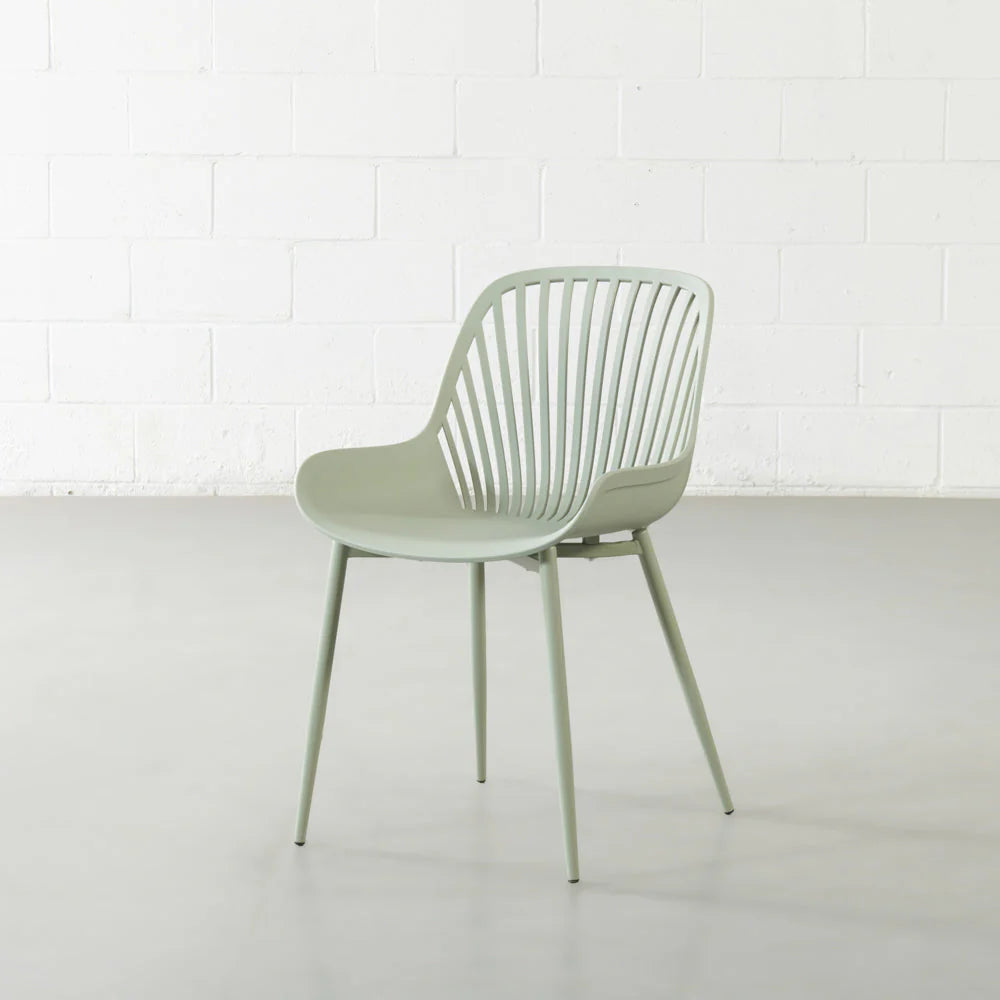Daniella - Chaise de salle à manger en plastique vert