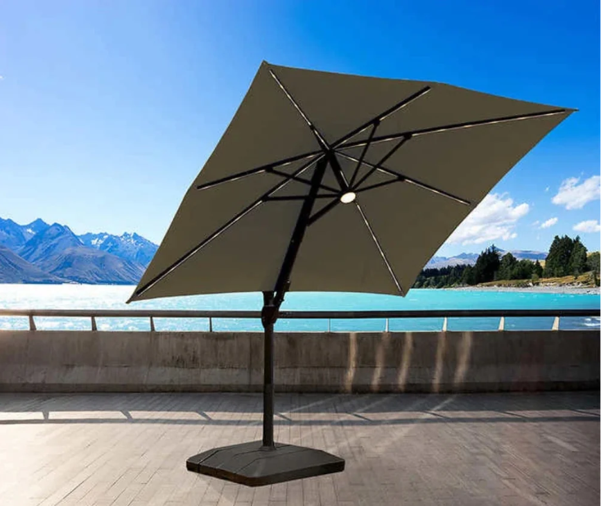 Seasons Sentry - LED Square Cantilever Umbrella 13'