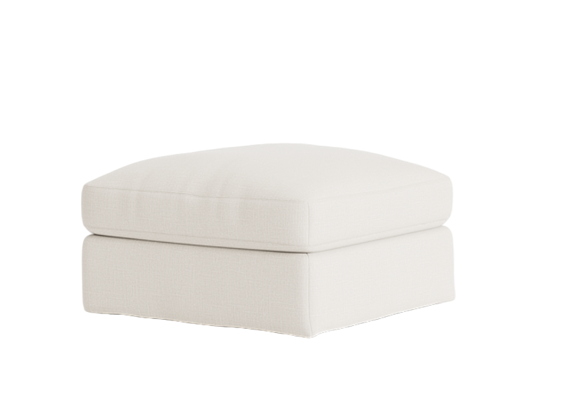 All Together - Cream Linen Ottoman