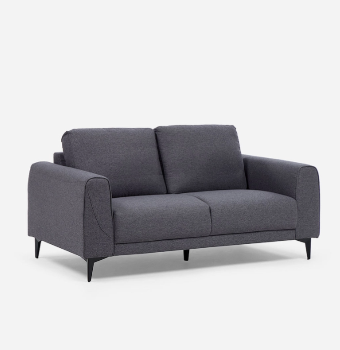 Le Jess - 3 Seater Sofa - Graphite Grey - Gold Feet