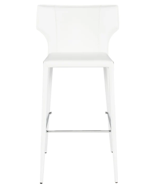 Wayne - Counter Stool Leather - White
