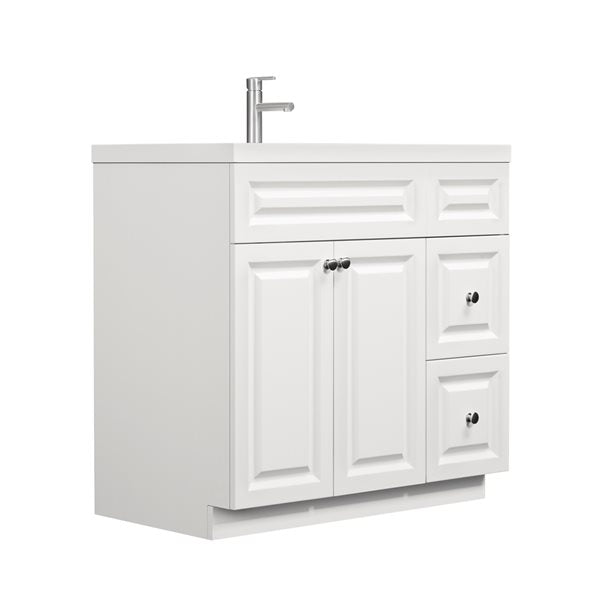 Vanité autoportante 36'' en MDF laqué incluant lavabo