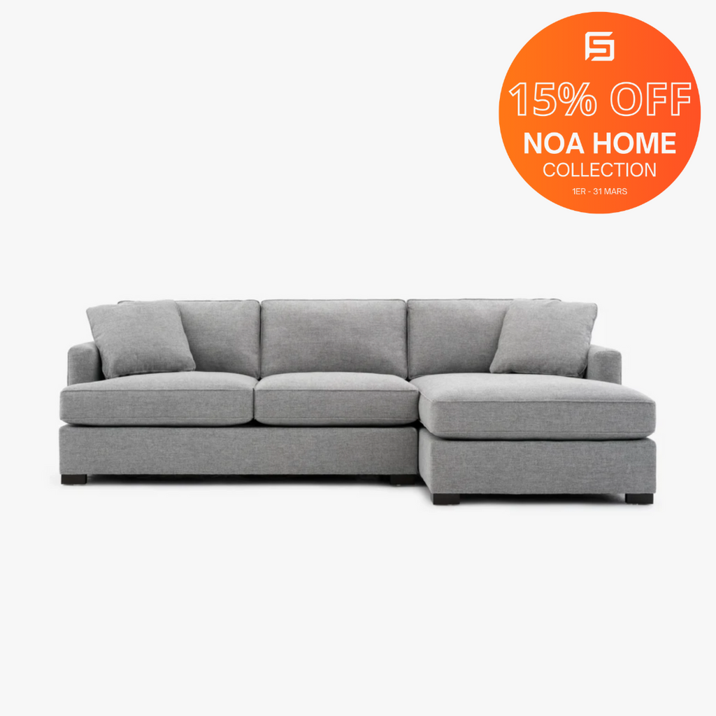 Sloan 3-Seater Right Chaise Sectional Grey