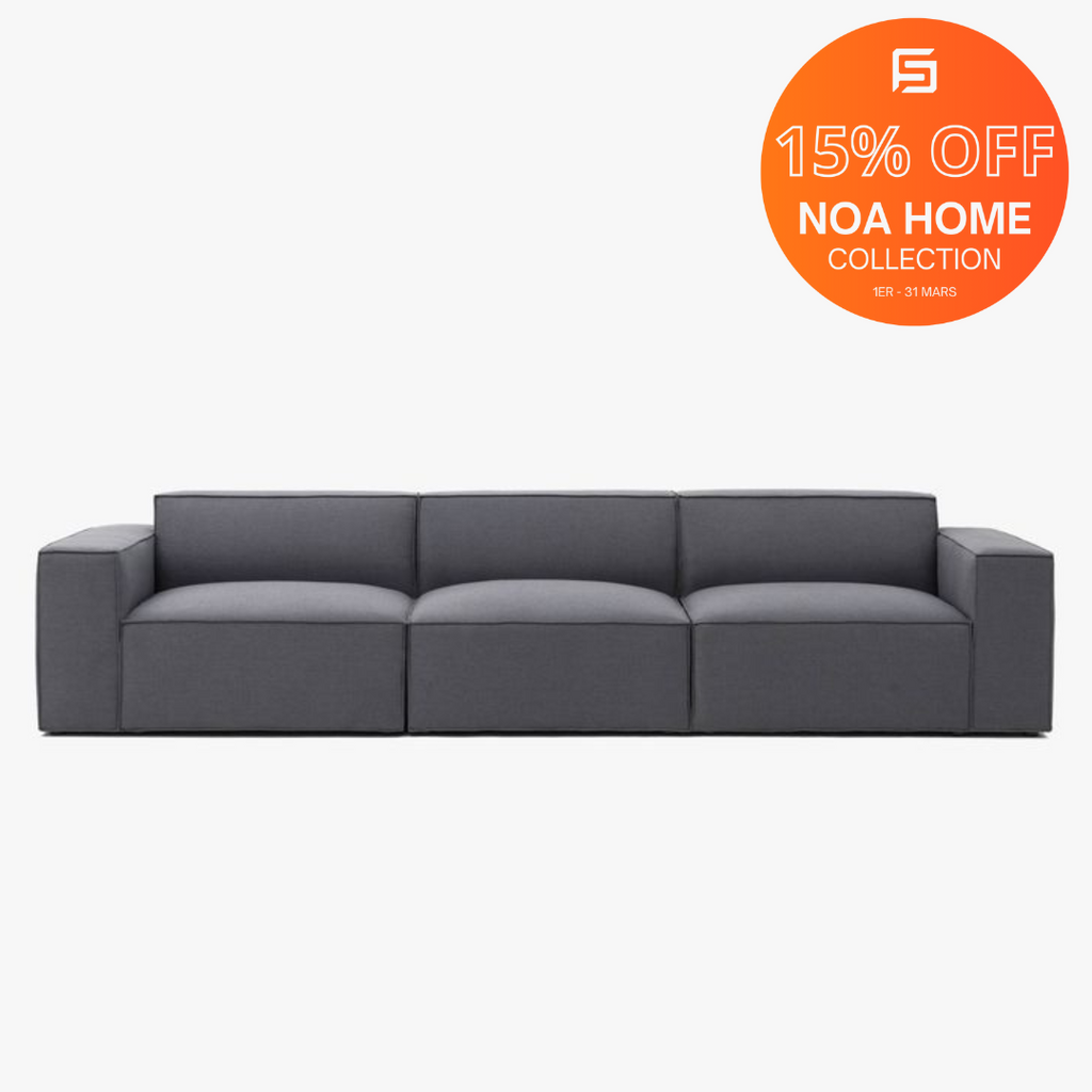 PACIFIC 3-Piece Modular Sofa Charcoal