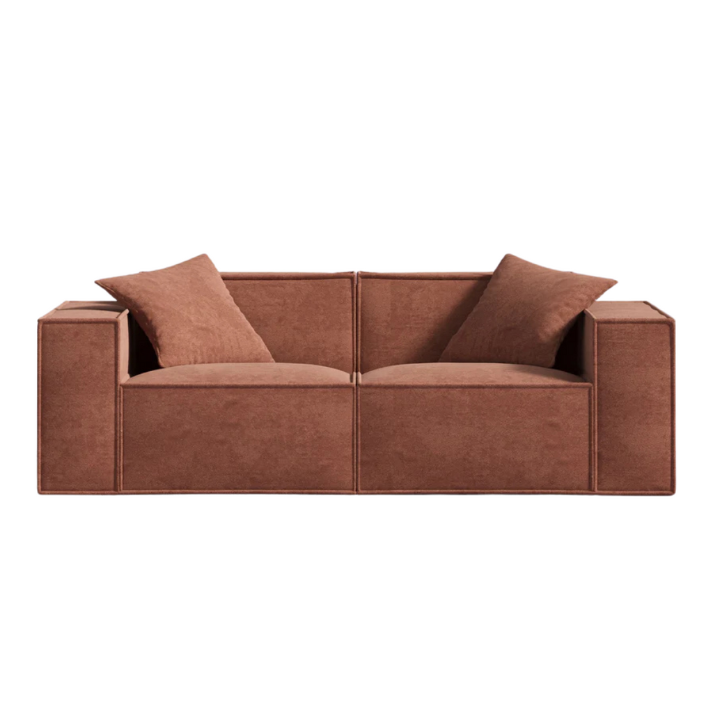 FORMA - Sofa Loveseat - Copper Tan (with ottoman)