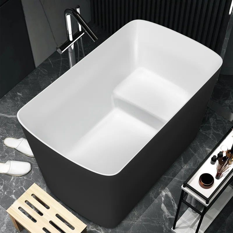 47" L x 27" W Freestanding Soaking Acrylic Bathtub