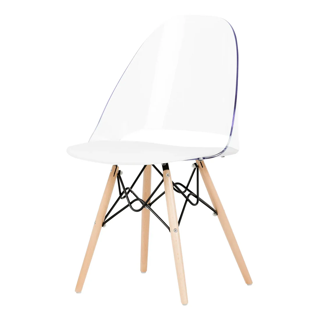 Eiffel White Chair With Black Legs Bayside Furnishings White