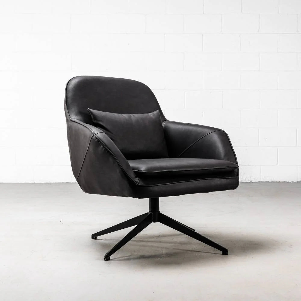 Dior - Black Leather Lounge Chair