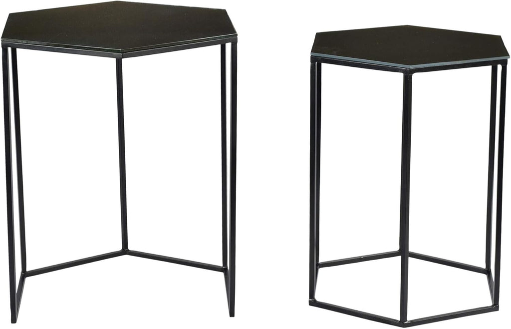 Tables d'appoint polygonales, ensemble de deux