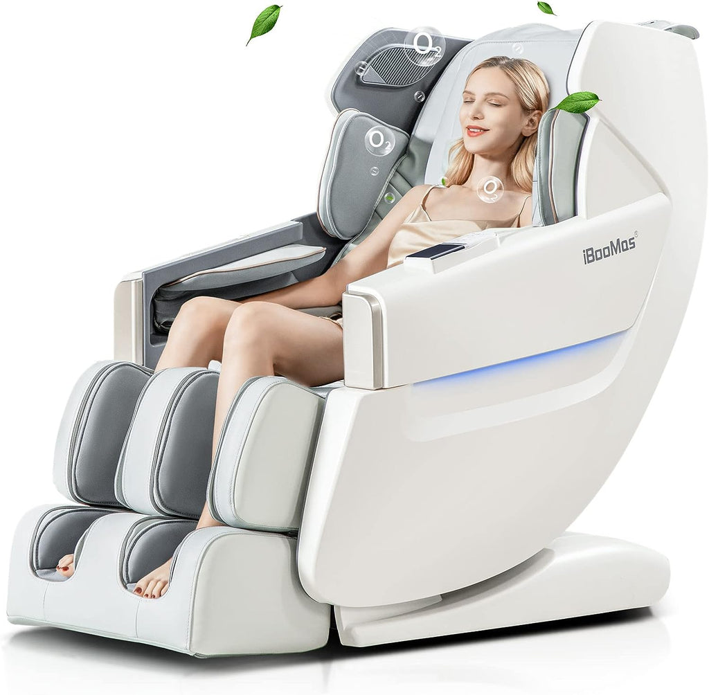 iBooMas SL Track Massage Chair, AI Voice Massage Chair Zero Gravity Full Body with Back and Foot Heating