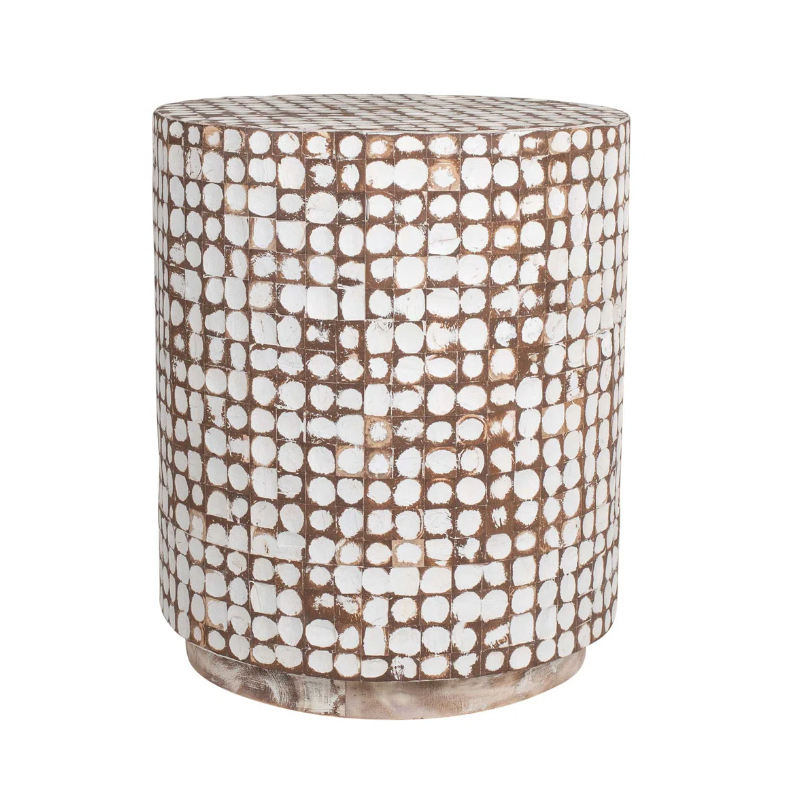 Abbie - End Table - White Patina