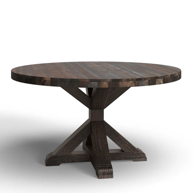 54" Round Solid Wood Dining Table