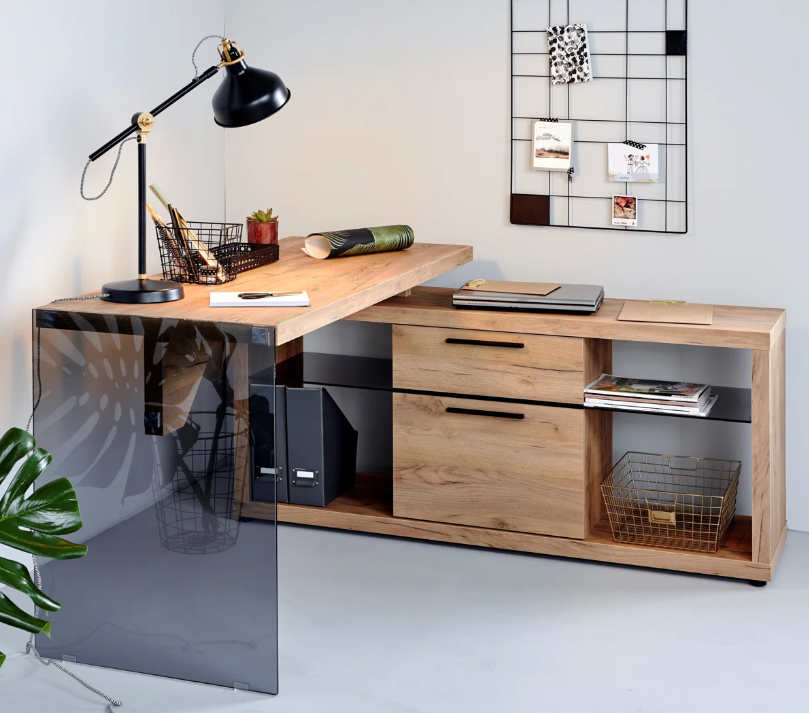 Lux C 150 - Corner Executive Desk W/ Glass