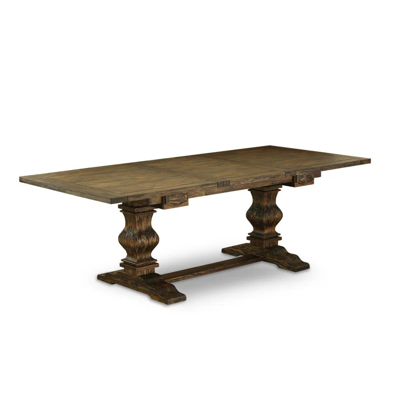 Removable Leaf Solid Wood Dining Table