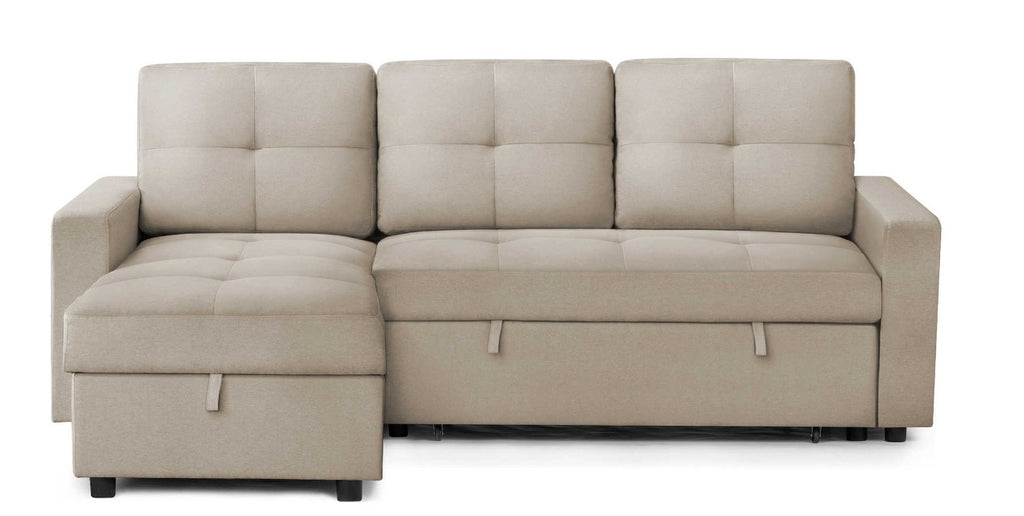 Beige Sofa Bed with Storage