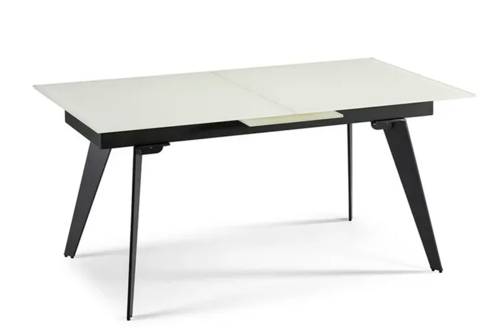 NOVAK - Table à manger extensible avec plateau en porcelaine 71" - Blanc