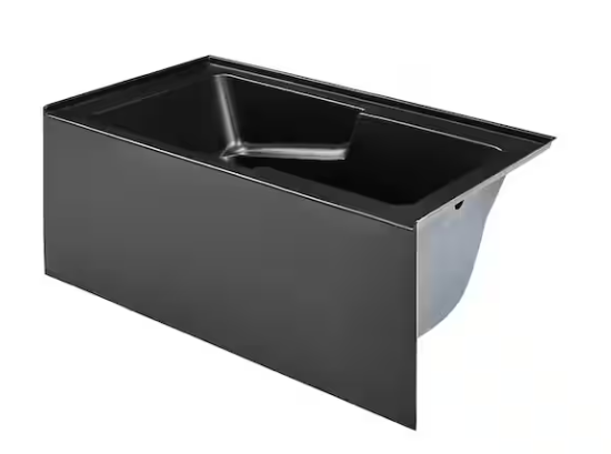 Voltaire 54 in. Acrylic Right Drain Rectangular Alcove Bathtub in Matte Black