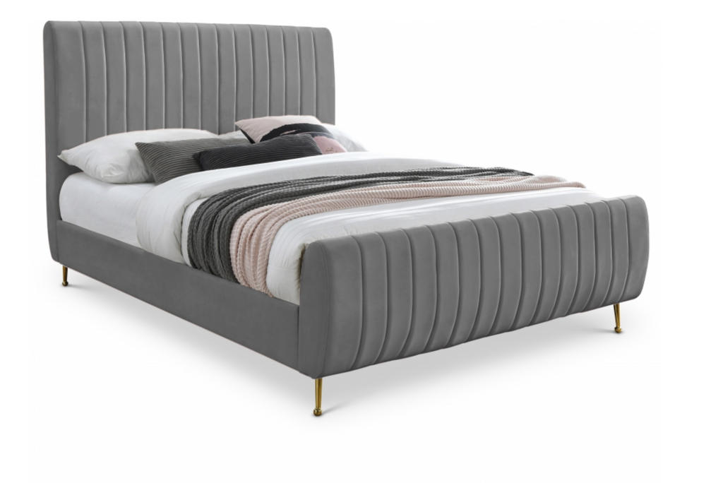 ZARA - Queen Velvet Upholstered Bed