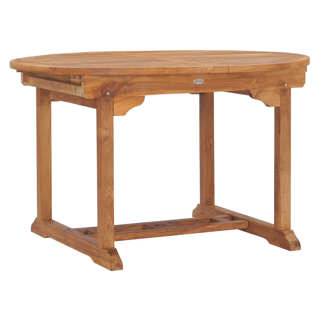 Clarisse Extendable Round Teak Outdoor Dining Table