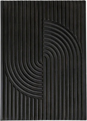 Knott Carved Wood Wall Art - Washed Black