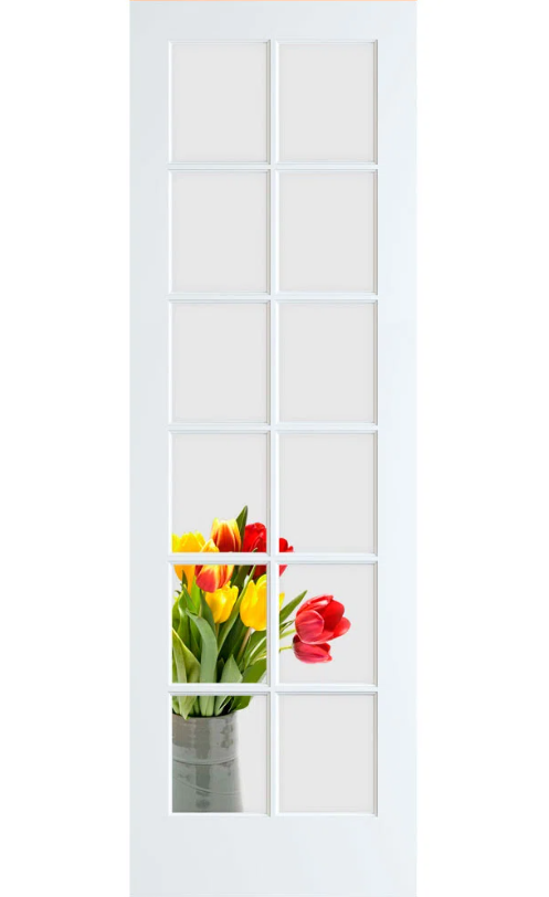Lite - Slab Glass French Doors - White