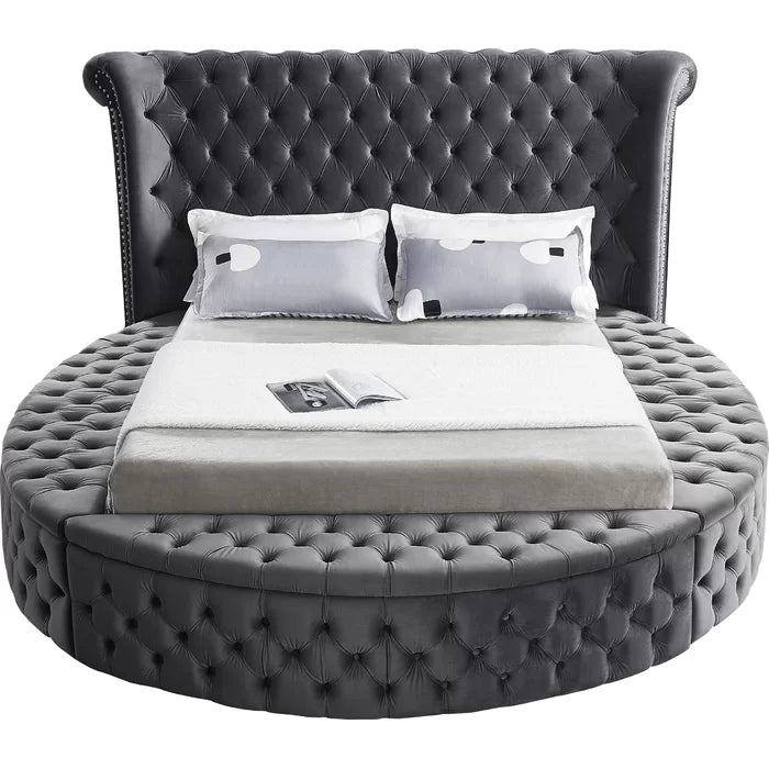 Upholstered Queen Grey Bed