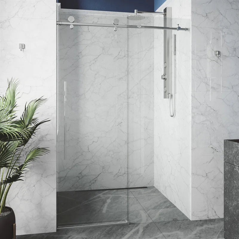 Sliding Frameless Shower Door - 44-48" W x 76" H