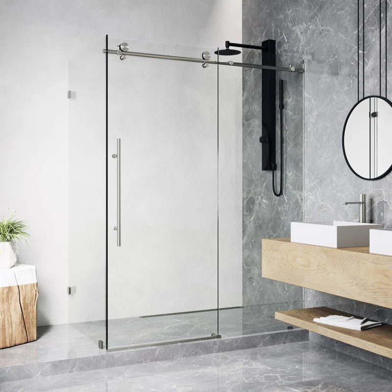 Douche sans cadre coulissante l 46 po x P 34 po x H 76 po