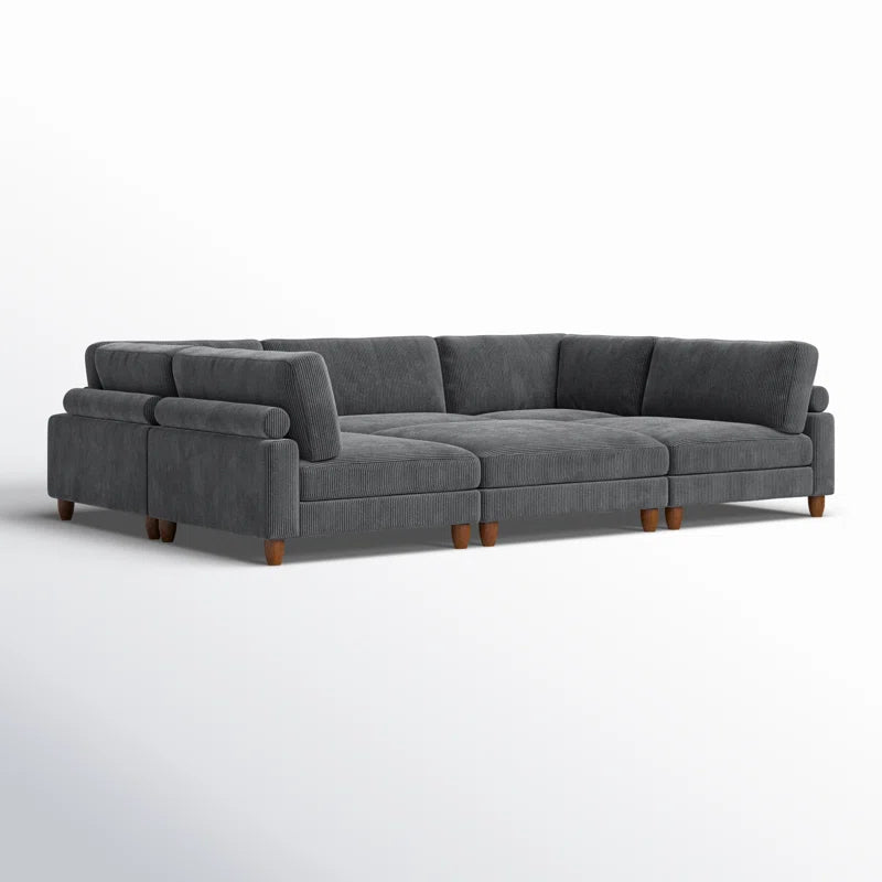 6 - Piece Corduroy Sectional