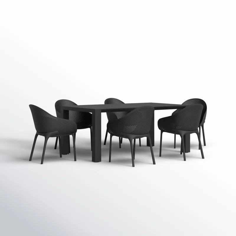 Farrah - Ensemble de salle à manger de patio avec table rectangulaire extensible