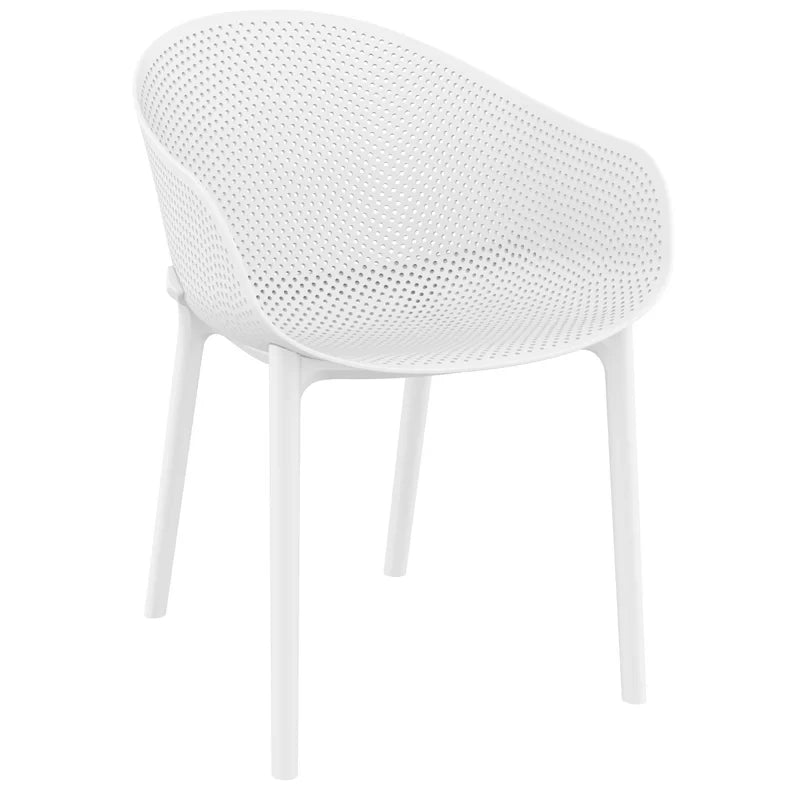 Outdoor Dining Chair in White  (set Of 2 )