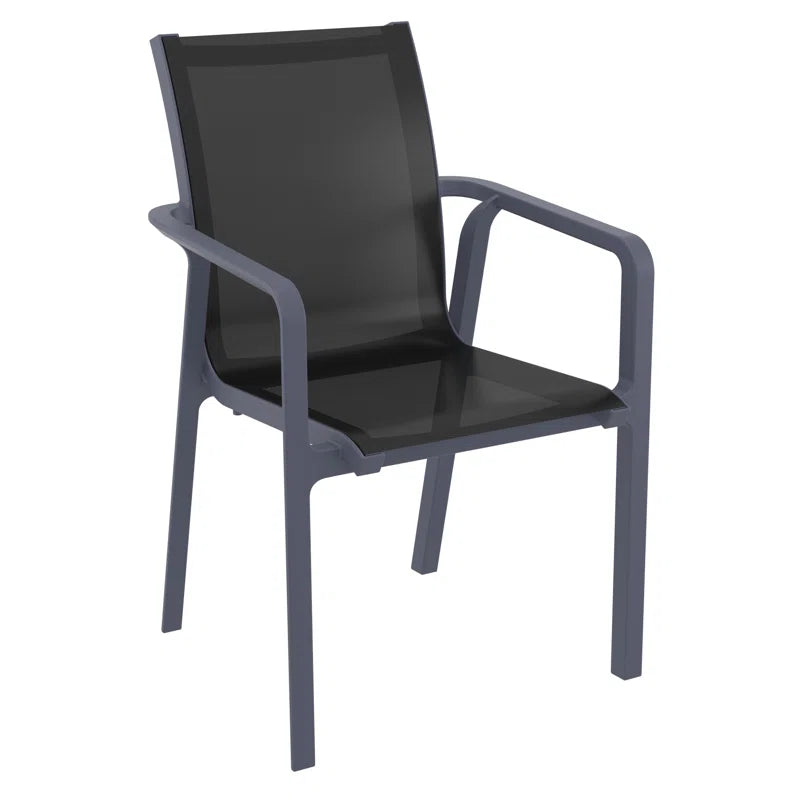 Alyah - Outdoor Stacking Dining Armchair - Black