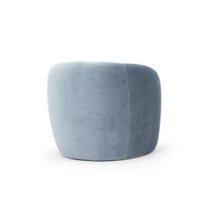 35" Polyester Barrel Blue Chair