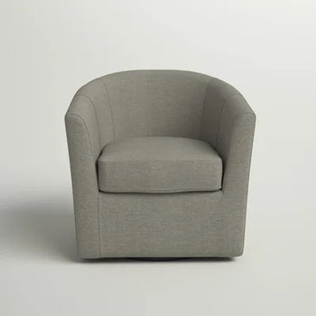 31" Swivel Grey Barrel Chair