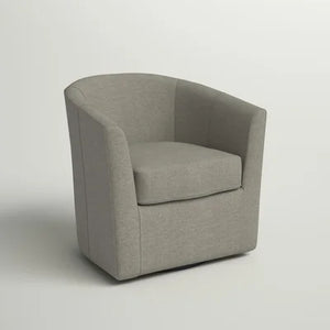 31" Swivel Grey Barrel Chair