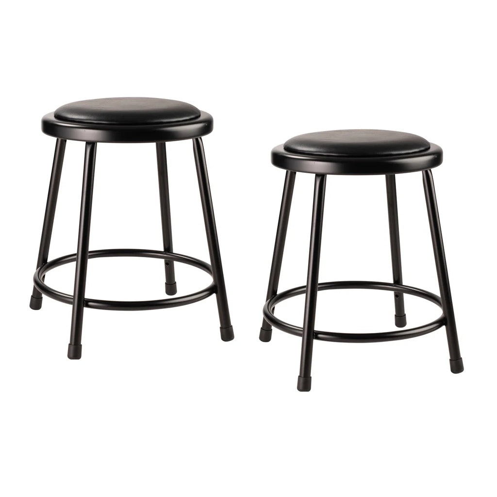 Heavy Duty Vinyl Padded Steel Shop Stool 2 Pack (Set of 2)