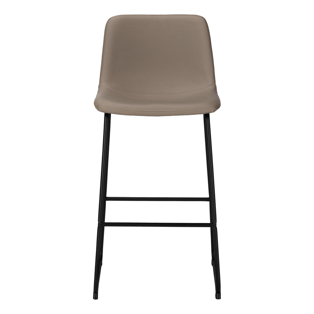 Taupe Leather-Look Barstool