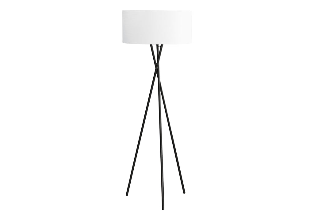 Modern Tripod Floor Lamp with White Drum Shade