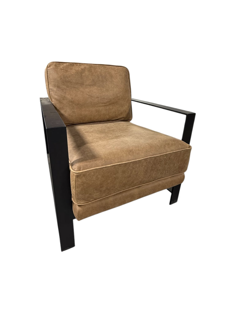 CARBY - Fauteuil lounge en cuir véritable