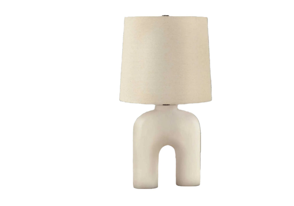 25"H Table Lamp Cream Resin